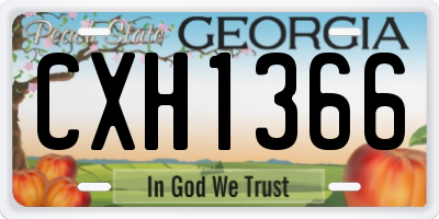 GA license plate CXH1366