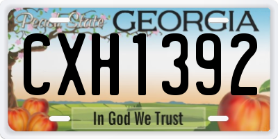 GA license plate CXH1392