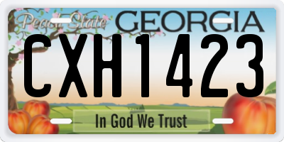 GA license plate CXH1423