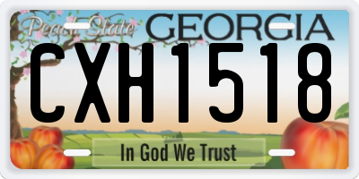 GA license plate CXH1518