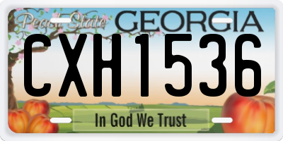 GA license plate CXH1536