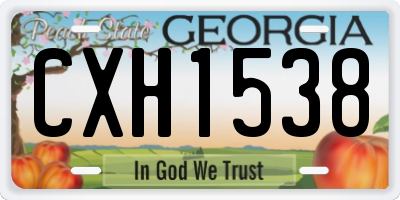 GA license plate CXH1538