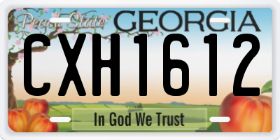 GA license plate CXH1612