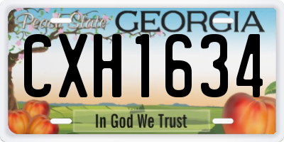 GA license plate CXH1634
