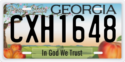 GA license plate CXH1648