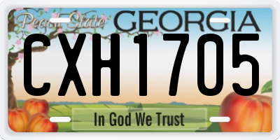 GA license plate CXH1705