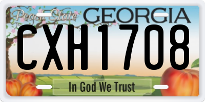 GA license plate CXH1708