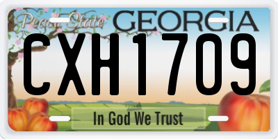 GA license plate CXH1709