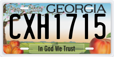 GA license plate CXH1715