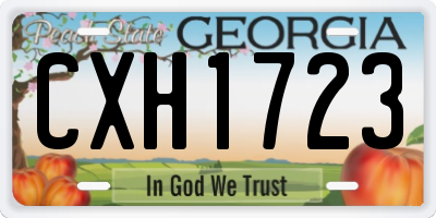 GA license plate CXH1723