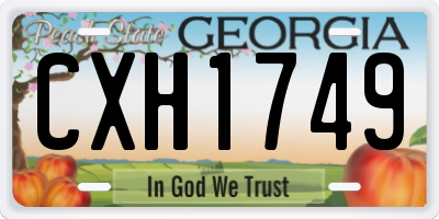 GA license plate CXH1749