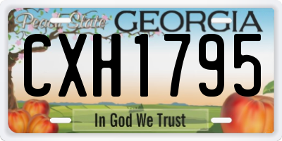 GA license plate CXH1795