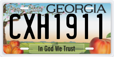 GA license plate CXH1911