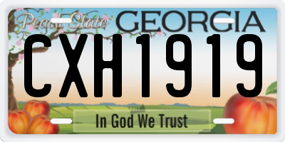 GA license plate CXH1919