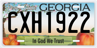 GA license plate CXH1922