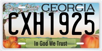 GA license plate CXH1925