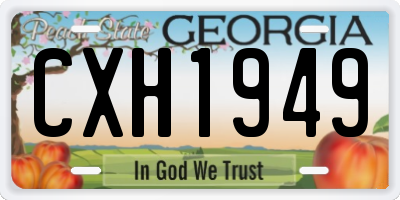 GA license plate CXH1949