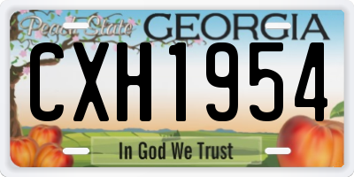 GA license plate CXH1954