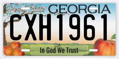 GA license plate CXH1961