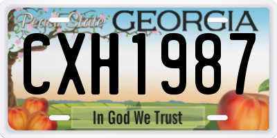 GA license plate CXH1987
