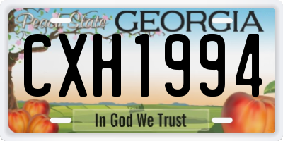 GA license plate CXH1994