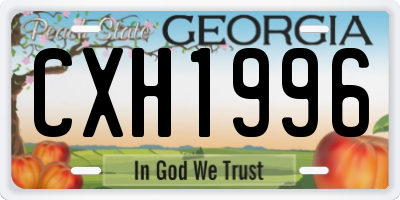 GA license plate CXH1996
