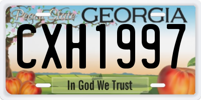 GA license plate CXH1997