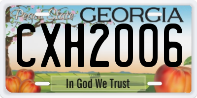 GA license plate CXH2006