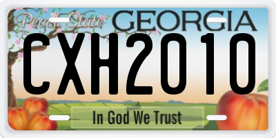 GA license plate CXH2010