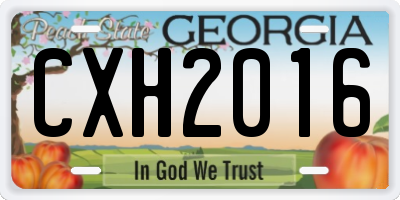 GA license plate CXH2016