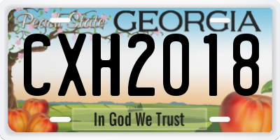 GA license plate CXH2018