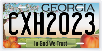 GA license plate CXH2023