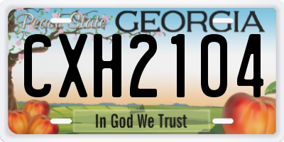 GA license plate CXH2104