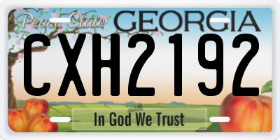 GA license plate CXH2192