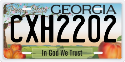 GA license plate CXH2202