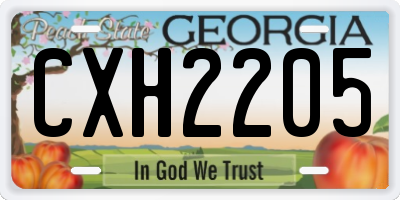 GA license plate CXH2205