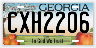 GA license plate CXH2206