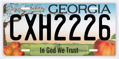GA license plate CXH2226