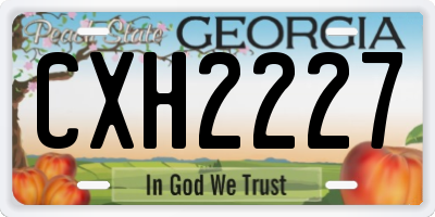 GA license plate CXH2227