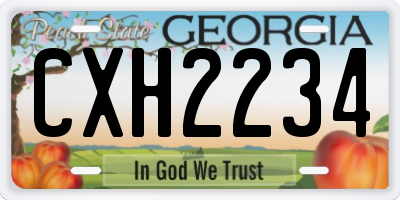 GA license plate CXH2234