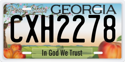 GA license plate CXH2278