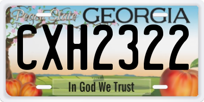 GA license plate CXH2322