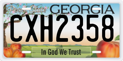 GA license plate CXH2358
