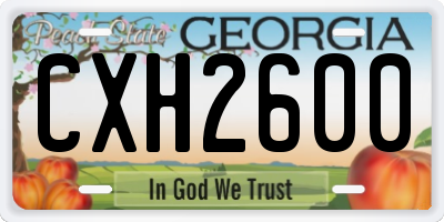 GA license plate CXH2600