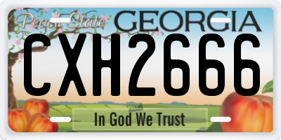 GA license plate CXH2666