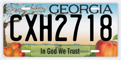 GA license plate CXH2718