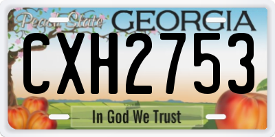 GA license plate CXH2753