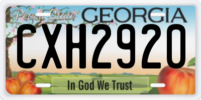 GA license plate CXH2920