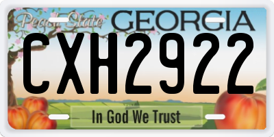 GA license plate CXH2922