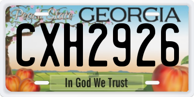 GA license plate CXH2926